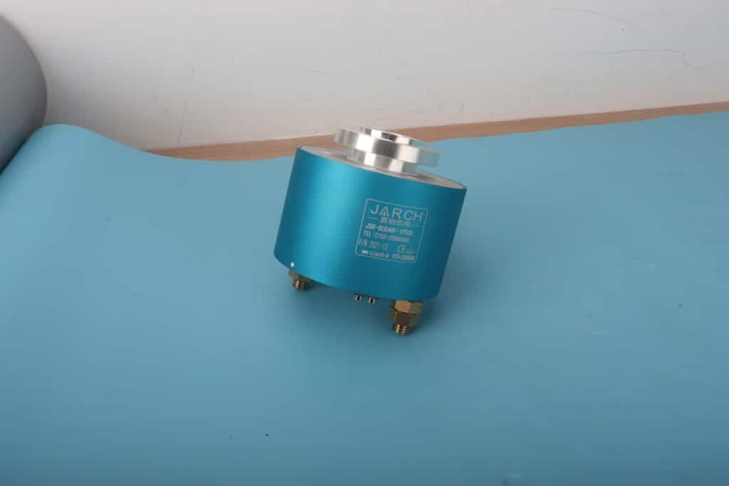 High current slip ring undergoing 1500V dielectric voltage withstand test at JARCH factory