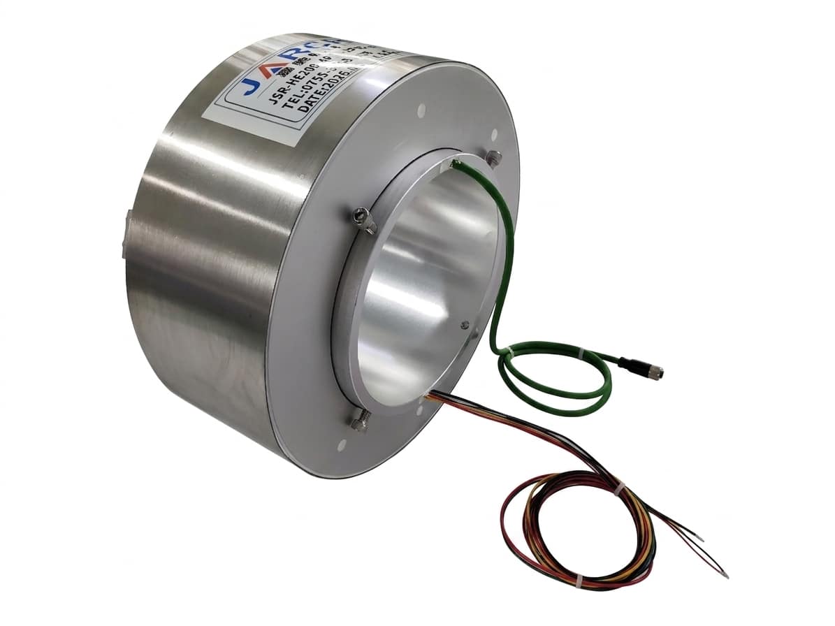 JARCH industrial bus slip ring with shielded Profinet cables and M12 connectors